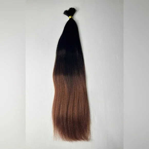 Zury Micro yaki Perm 24” Bulk Hair Extensions 100% Human Hair Black / Auburn NWT - Picture 2 of 6